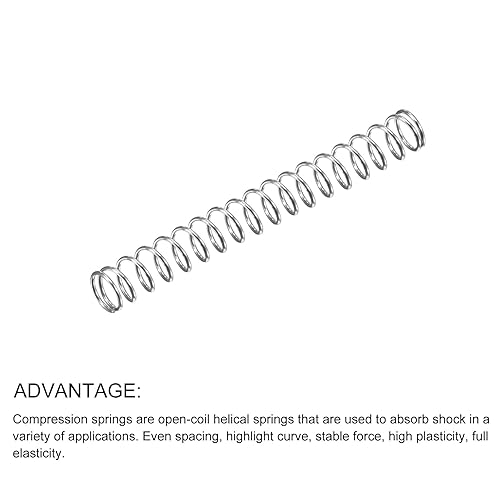 Miniatura 140 de METALLIXITY Resortes de compresión (0.031 x 0.315 in de diámetro exterior, 1.969 in de longitud libre) 20 unidades, resorte de extensión de acero