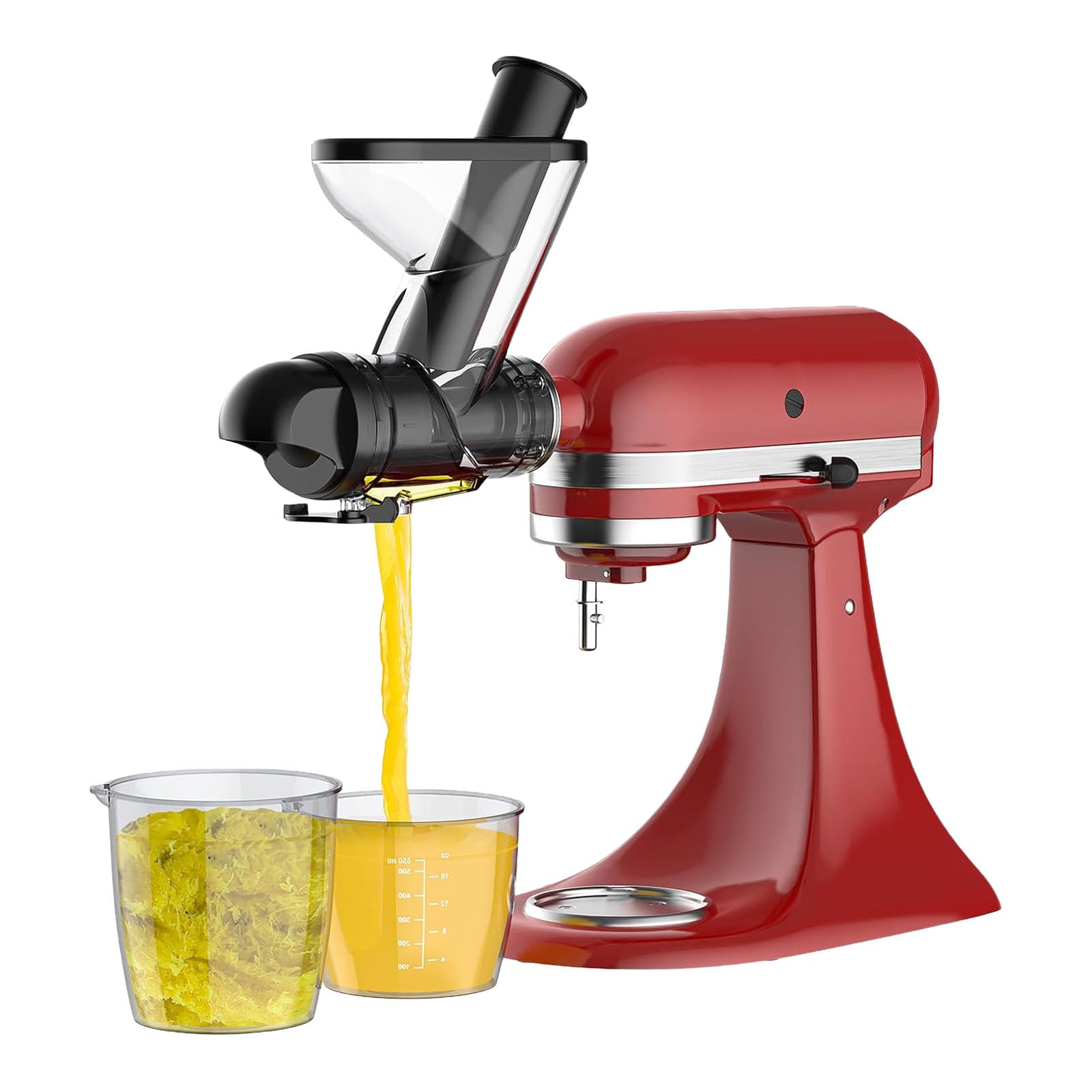 Xjdzineq Slow Masticating Juicer Attachment with Double Feed Chutes and Pusher Slow Juicing Parts for Fruits & Vegetables Masticating Juicer Attachment