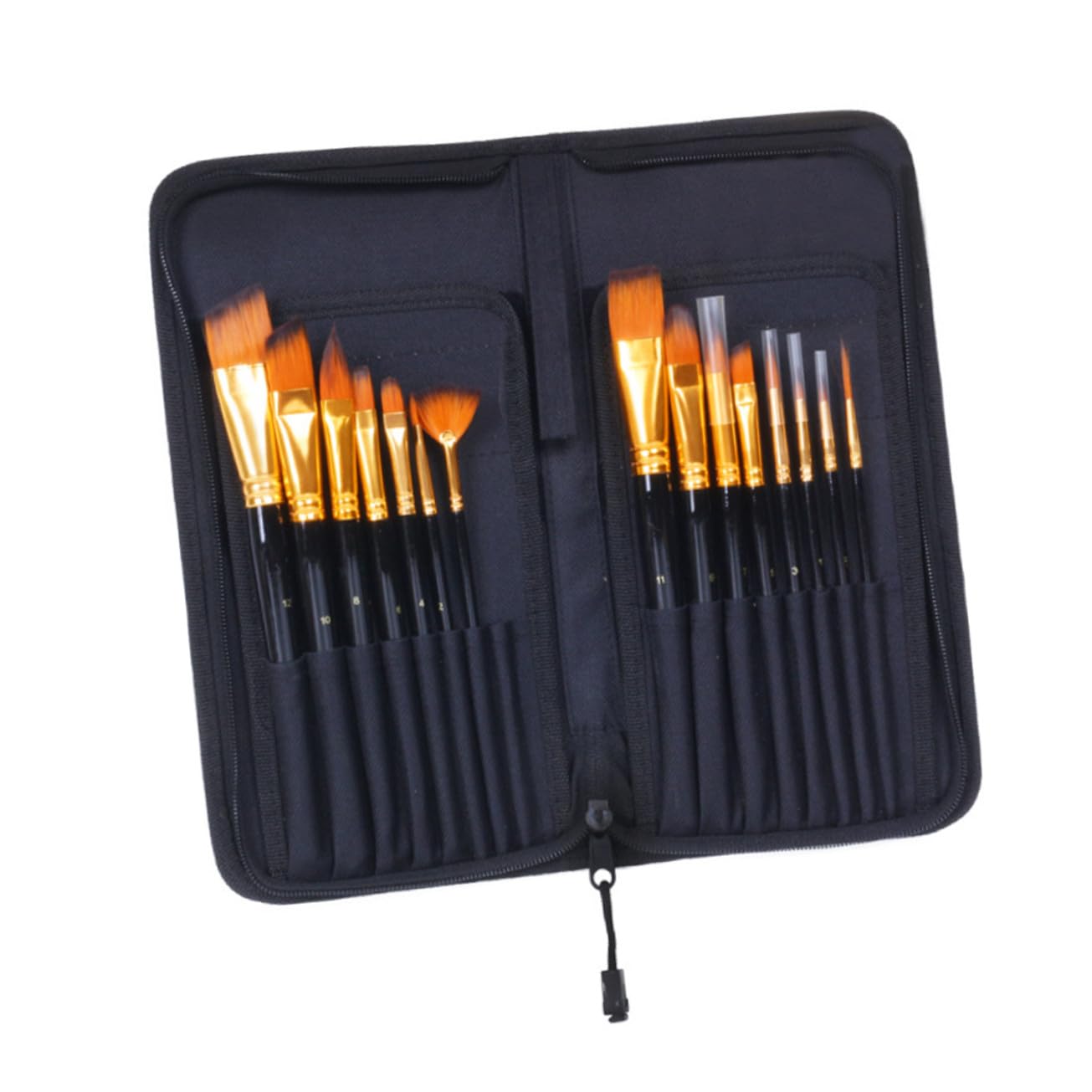 Pinceaux peinture aquarelle nylon avec leur sac de rangement Holibanna pour débutants