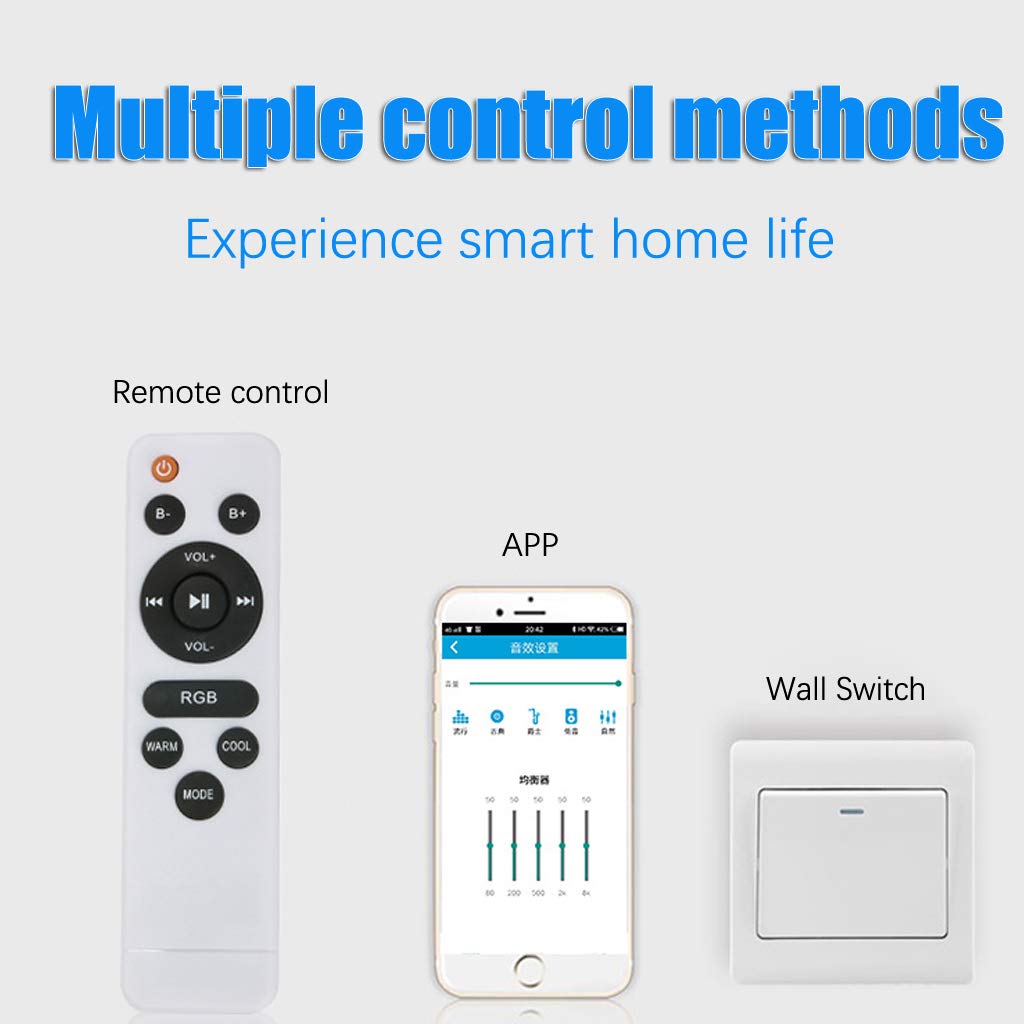 Musica Plafoniera LED Con Altoparlante Bluetooth,60W Lampada Da Soffitto Soggiorno Dimmerabile Con Elecomando APP Comando,Cambia Colore RGB,Camera Da Letto Camera Dei Bambini Illuminazione,40cm