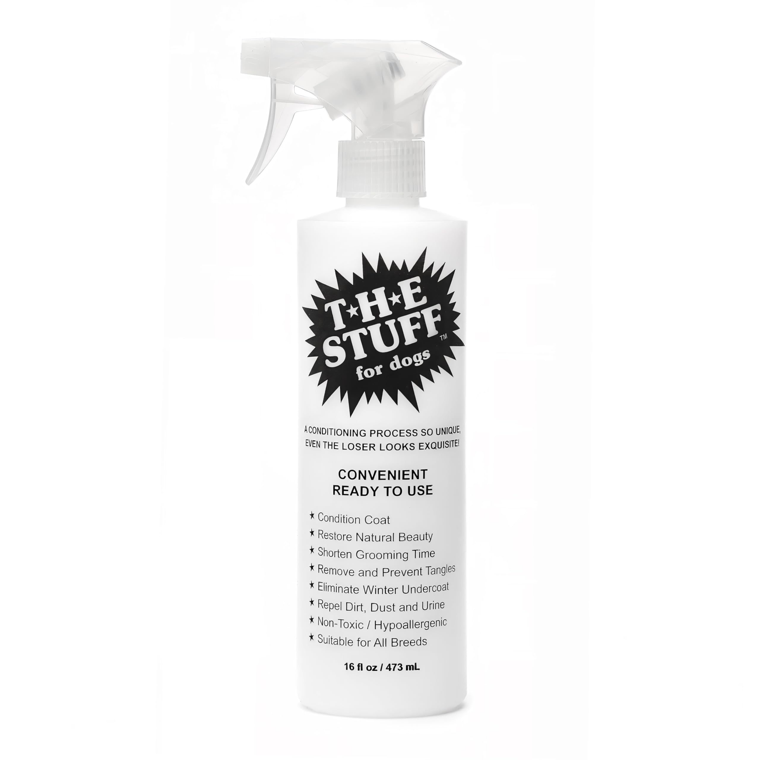 The Stuff Leave-in Dog Conditioner and Detangler Spray | 16oz Ready to Use | Perfect Solution for Managing Matted Dog Hair Dog Detangling and Dematting Spray