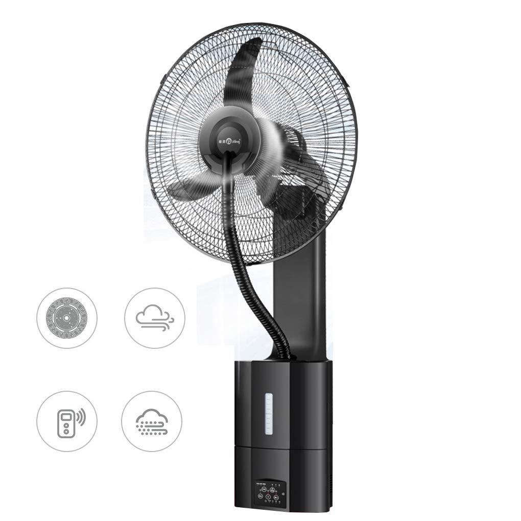 18 ″ Ventilador de Niebla oscilante de Montaje en Pared con Control Remoto con temporización incorporada de 7.5, Negro Cuenta con Ventilador de rociado, para Restaurante/Oficina