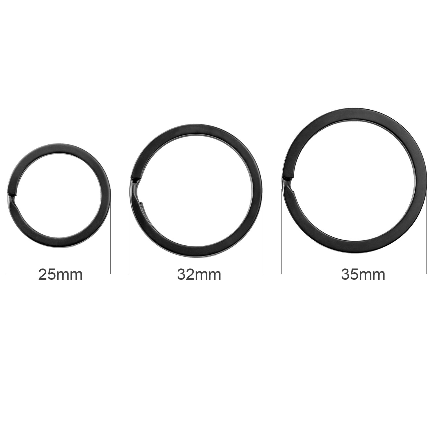 Flat Key Rings Metal Keychain Rings Split Keyrings Flat O Ring for Home