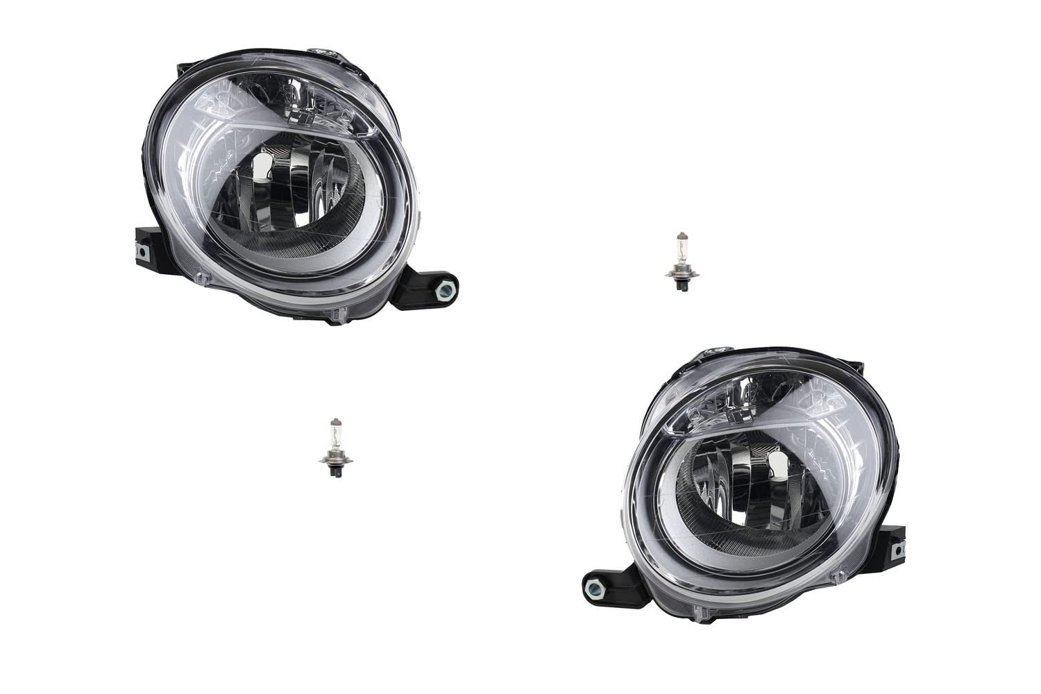 Johns Fari alogeni adatti per Fiat 500 312 10/07-06/15 m. H7 Set Sinistra Destra