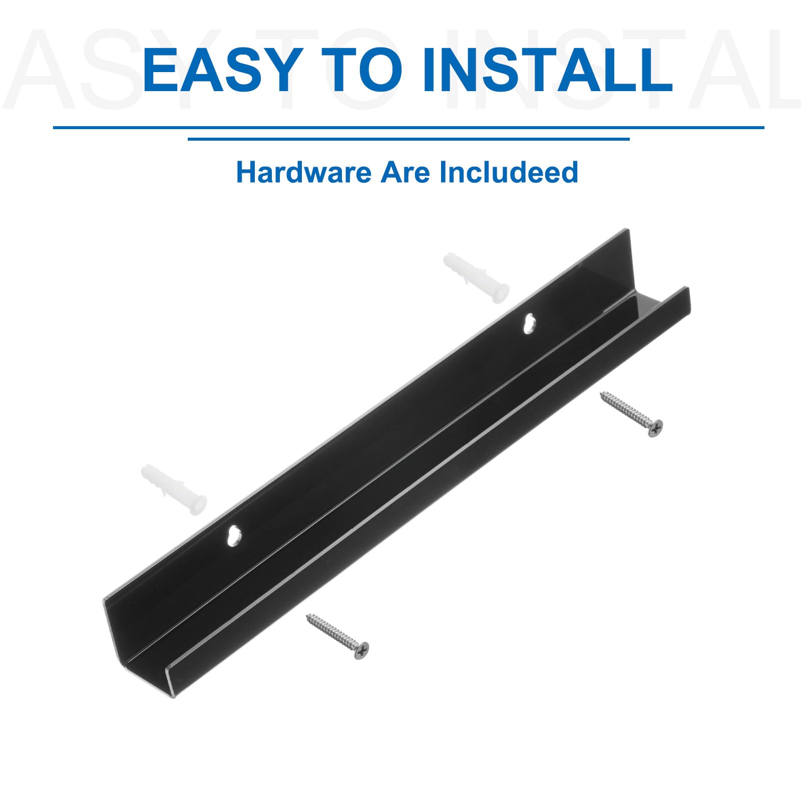 MECCANIXITY Soporte de pared acrílico para discos de vinilo de 15 pulgadas, estantes flotantes para pared, hogar, oficina, tienda, negro, paquete de 6