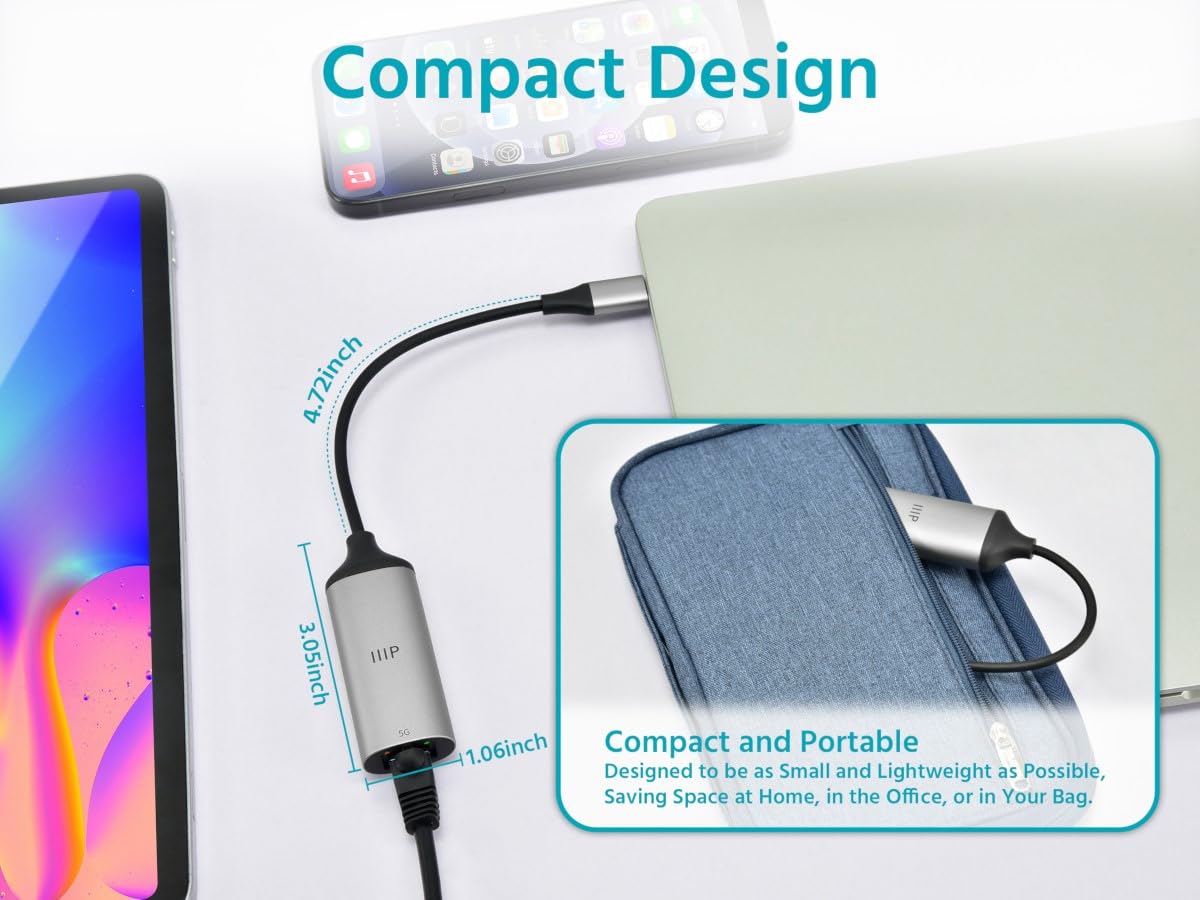 Monoprice Adattatore da USB-C a 5Gbps Ethernet