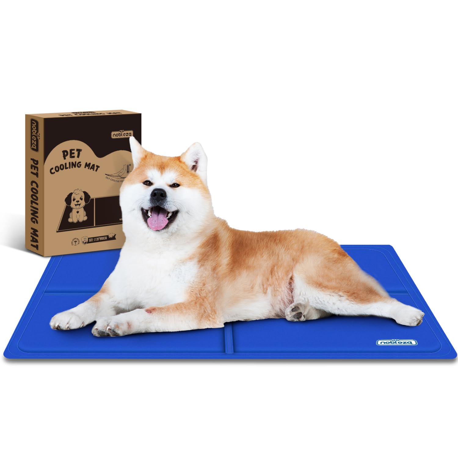 Nobleza Tappetino Refrigerante Cane XXL, 120 * 80cm, Tappeto Rinfrescante in Gel Non Tossico, Perfetto per Cani e Gatti in Estate, Blu
