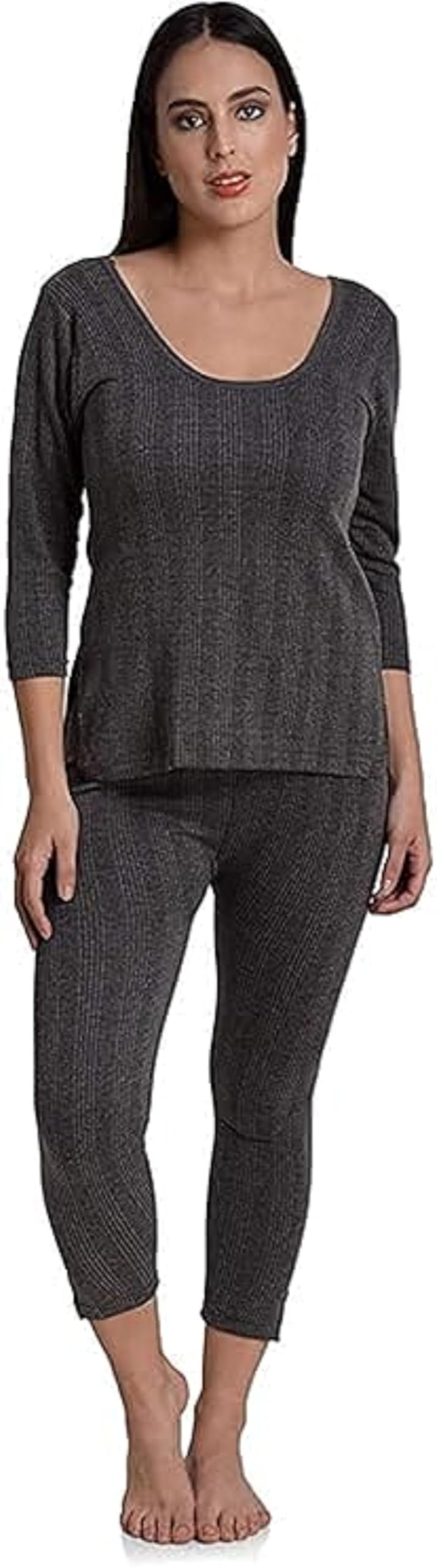 health fit india Round Neck Full Sleeves Thermal Wear for Women Set Top & Bottom Winter Wear for Women for Women Set Cotton-Viscose Thermals for Women-picture-1