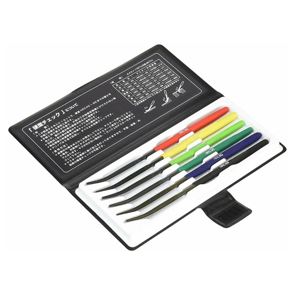 Juego de 6 limas de dureza HRC 40-65, kit de prueba de dureza de metal, superficies planas y curvadas