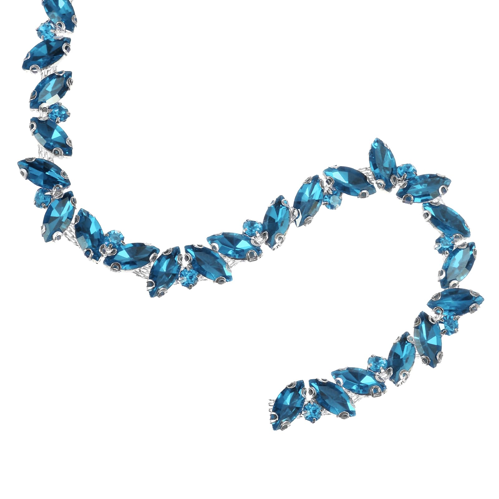Chaîne de cristal scintillante bleu lac de qualité supérieure pour bijoux DIY