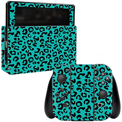 MightySkins Skin Compatible with Nintendo Switch - Teal Leopard | Protective, Durable, and Unique Vinyl Decal wrap Cover | Easy to Apply, Remove, and Change Styles | Made in The USA by MIGHTY SKINS - Used condition - US$20.89