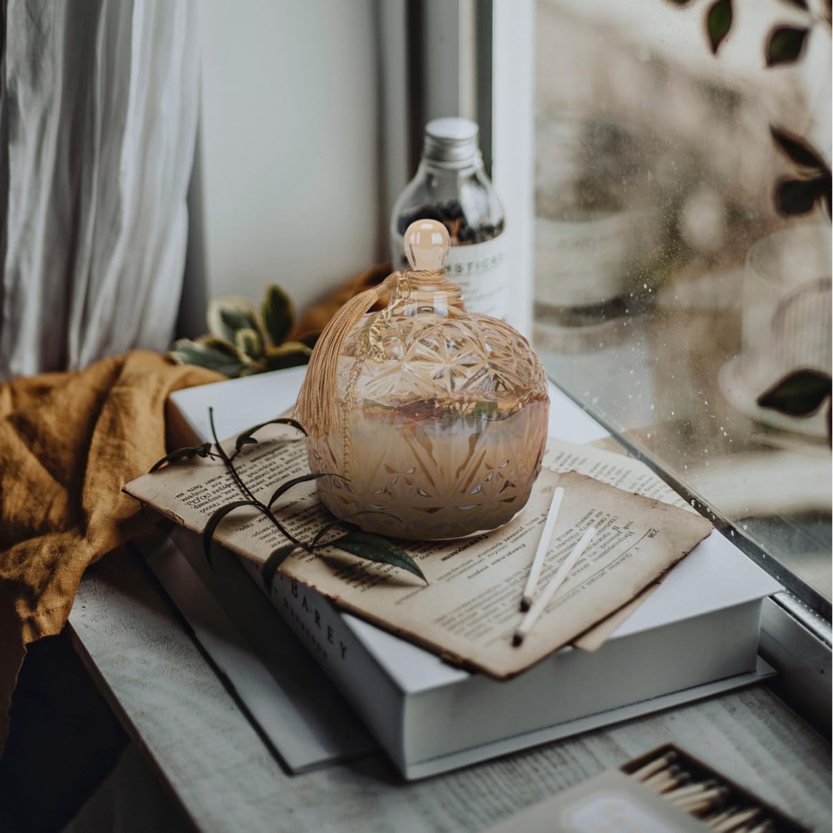 Velas Aromáticas de Cera Natural para Habitaciones Aromaterapia y Ambiente Romántico, Cera Elegante y Decorativa para Interior