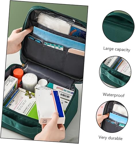 Miniatura 8 de Healeved 2 unids caja de medicina contenedores de almacenamiento organizador de medicina bolsa de medicina para viajes kit de primeros auxilios