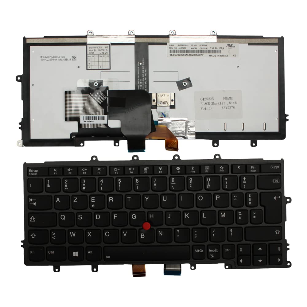 Clavier pour ordinateur portable Lenovo ThinkPad X270 avec cadre rétroéclairé - 2