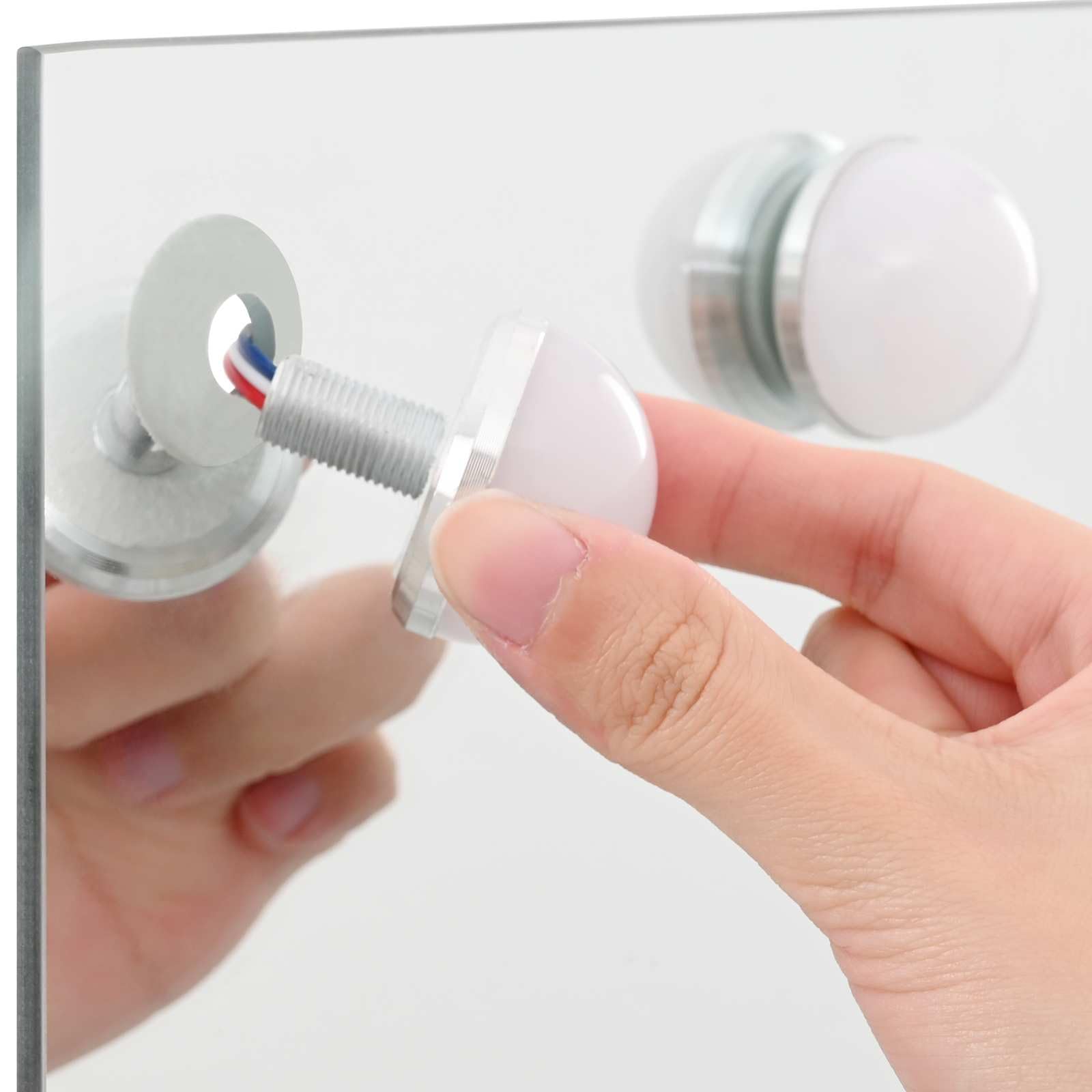 Miroir de Coiffure LED Blanc 50 x 10 x 44 cm Verre et Acier,Santé & beauté,Hygiène personnelle,Cosmétiques,Accessoires cosmétiques,Accessoires de Maquillage,4.85 kg-42020526