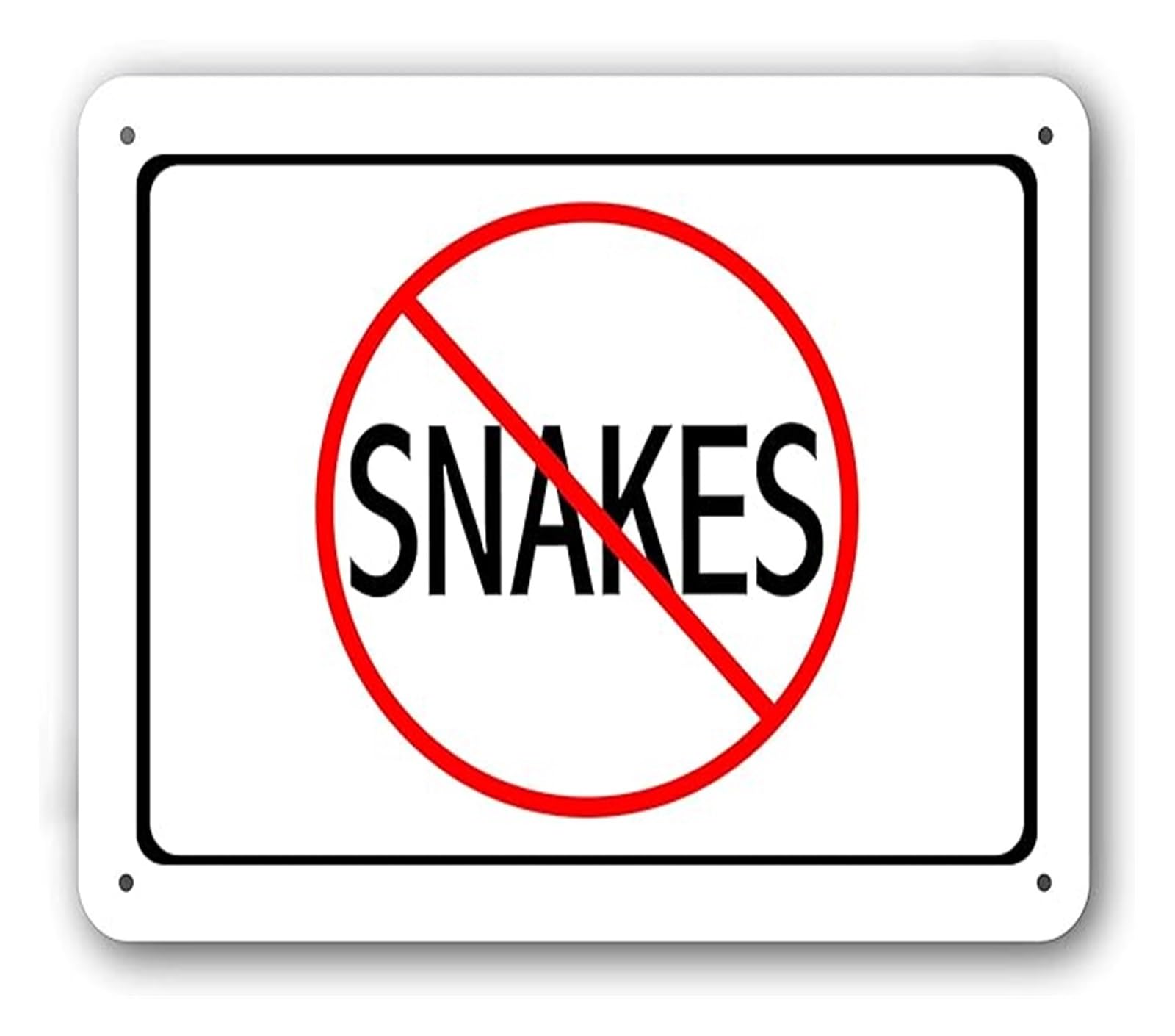 ZDVHOMCB Vintage Funny Rule Sign No Snakes Allowed Retro Rustic Metal Sign for Porch Entryway Wall Decor 8 X 12 in