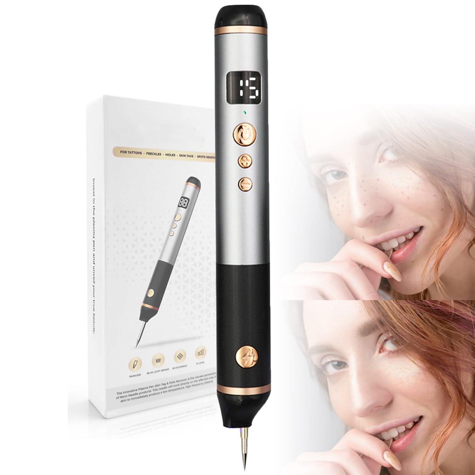 Penna Al Plasma a 15 Livelli, Penna per La Rimozione Di Escrescenze Cutanee, Rimozione Di Lentiggini, Nei E Verruche, Per Labbra, Mani, Occhi, Collo, Viso, Testa, Naso