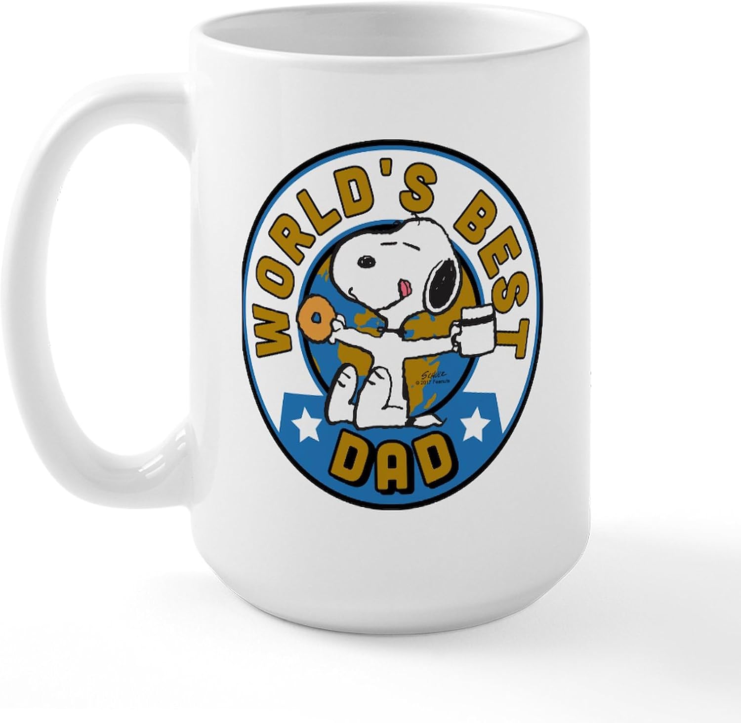 CafePress Peanuts Greatest Dad 15 oz (444 ml) Ceramic Coffee Mug