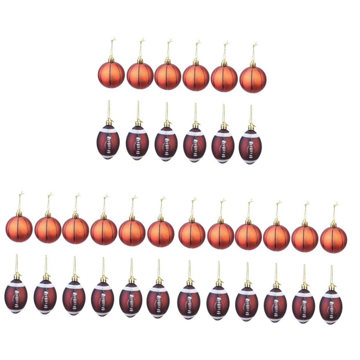 Suspensions de rugby et basketball OUNONA décoration sapin Noël accessoires thématiques