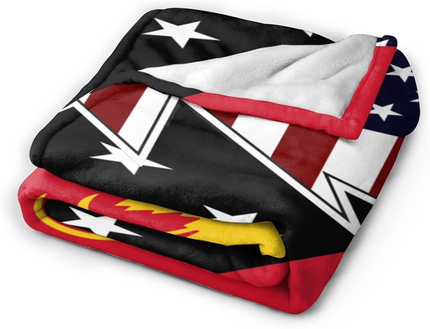 Torn Style American and Papua New Guinea Flags Throw Blanket 80"x60" Super Soft Flannel Blanket Fuzzy Cozy Blanket