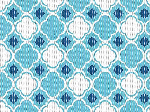 Preisvergleich Produktbild Weichschaummatte Badvorleger Bodenbelag Weichschaumbelag Antirutschmatte Badezimmermatte Sicherheit Meterware Blau Weiß Geometrisch Breite 65 cm Aqua Mat 4003-2 (65 x 300 cm)
