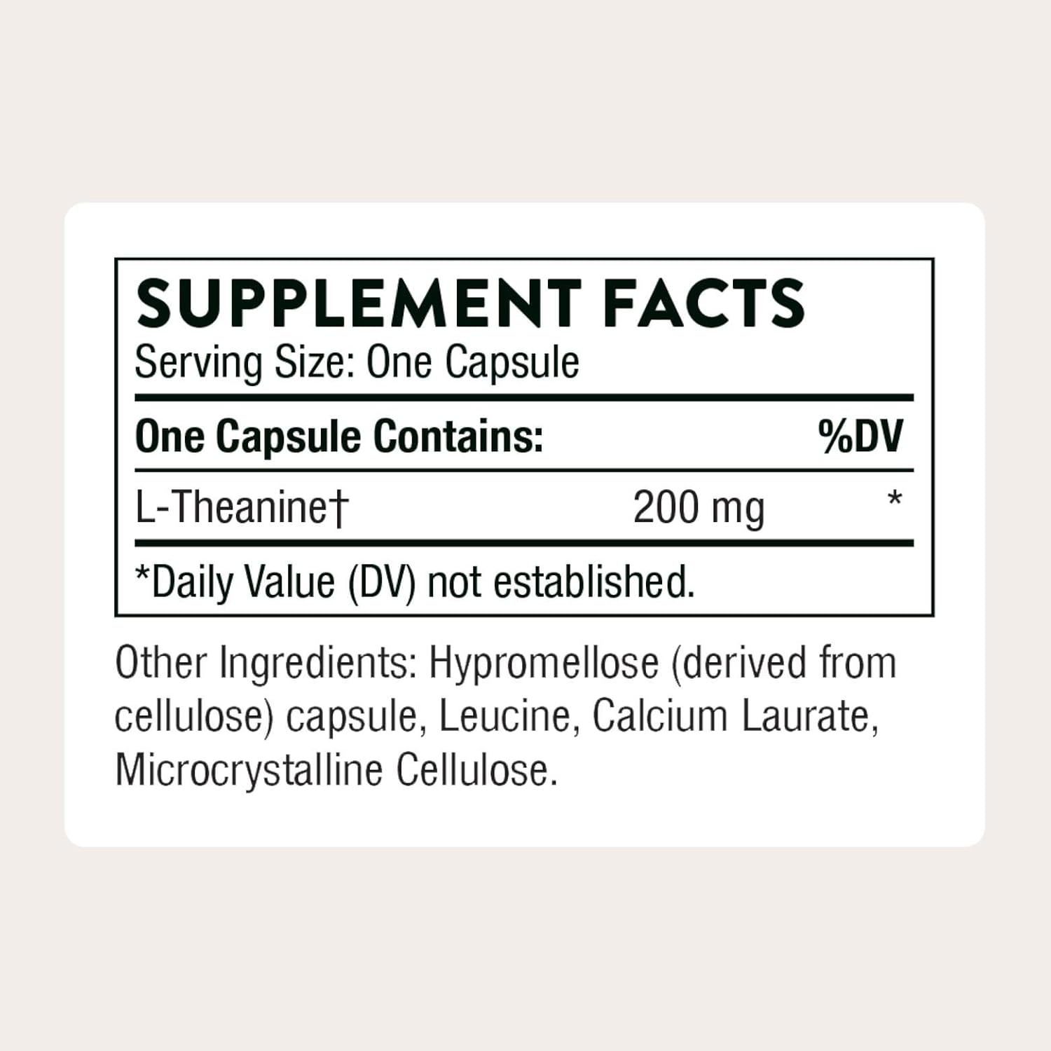 THORNE - Theanine - 200 mg of L-Theanine - Supports a Healthy Stress Response, Relaxation, Focus, Memory & Positive Mood - Increases Brain Alpha-Wave Production* - Third-Party Certified - 90 Capsules