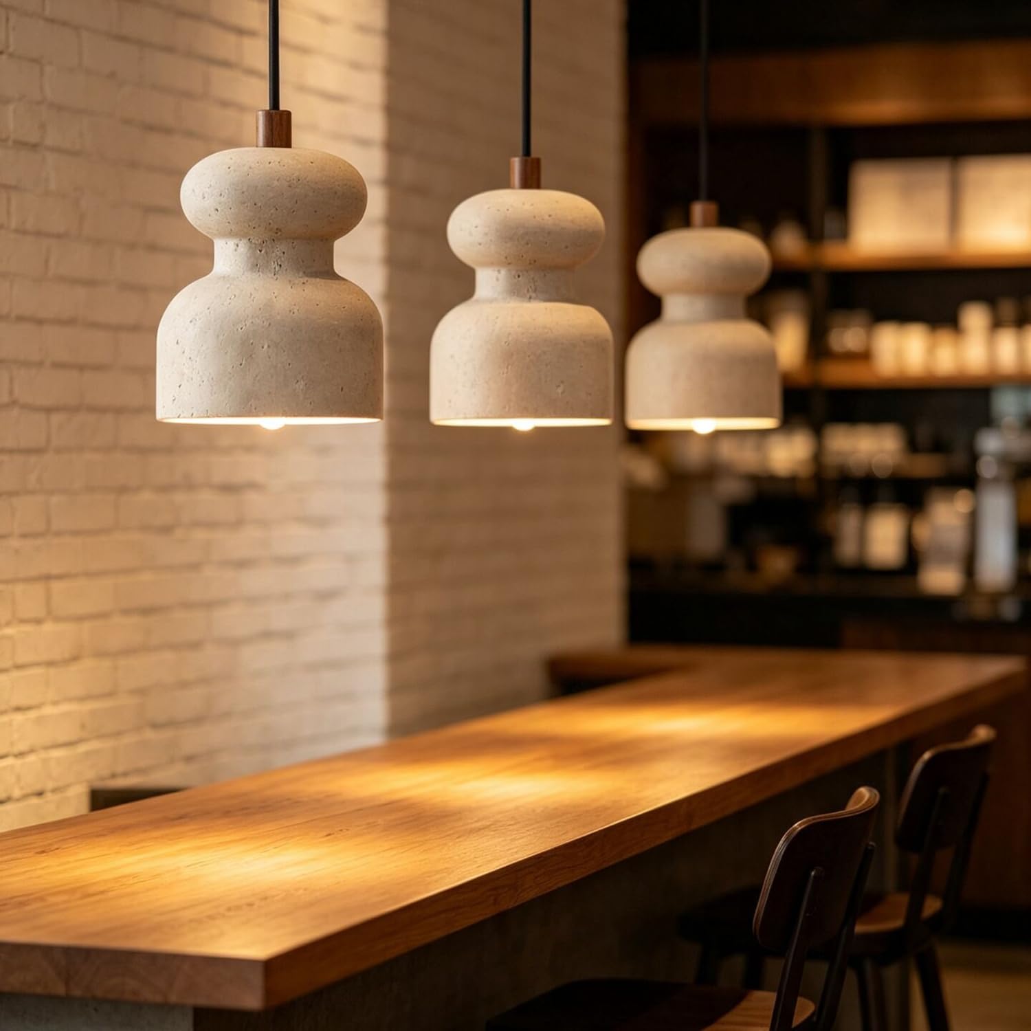 Lampada a sospensione in travertino Lampadario a soffitto a