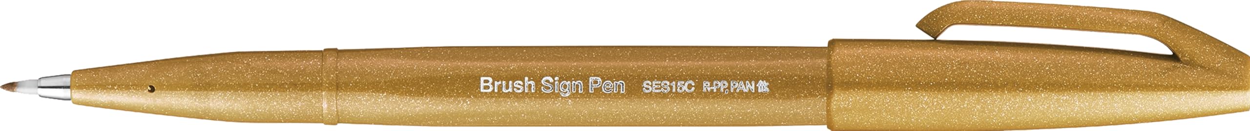Pentel Brush Sign Pen Ochre - Pack of 10