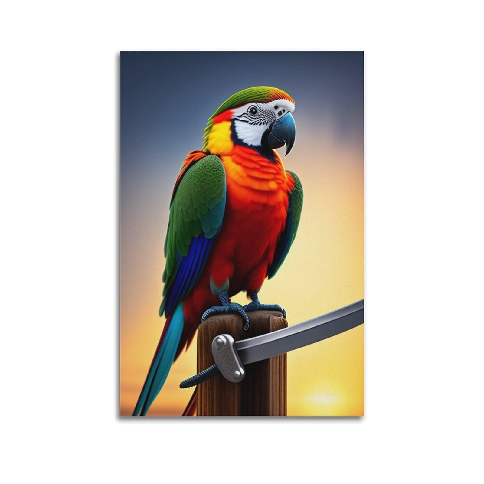 CXHJCA Animal Artwork Poster Macaw Bird Poster Decorative Painting Canvas Wall Posters And Art Picture Print Modern Family Bedroom Decor Posters 20x30inch(50x75cm)