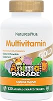 Vista 12 de NaturesPlus Animal Parade Gold Multivitamínico Masticables para niños, sabor a cereza, 60 tabletas masticables en forma de animal, con vitamina D3
