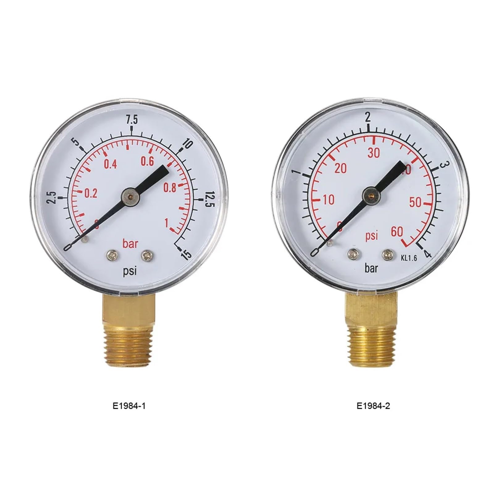 50 mm manometr Pool Spa filtr ciśnieniomierz, ciśnieniomierz 0-60 psi, 0-4 bar, montaż boczny 1/4 cala, gwint rurowy NPT TS-50(TS-50-4bar)
