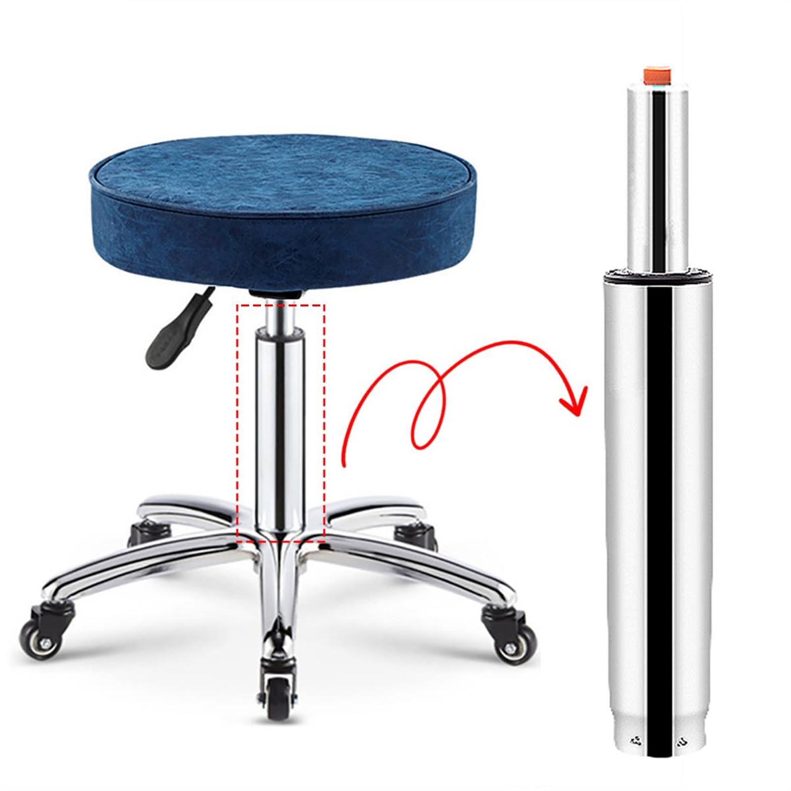 dritto Elevazione a gas Cilindro Pneumatico Di Sollevamento Del Gas Della Sedia Dell'asta Di Supporto Per Gli Accessori Di Ricambio Dello Sgabello Da Bar Dell'ufficio pistone sedia ufficio(Black)