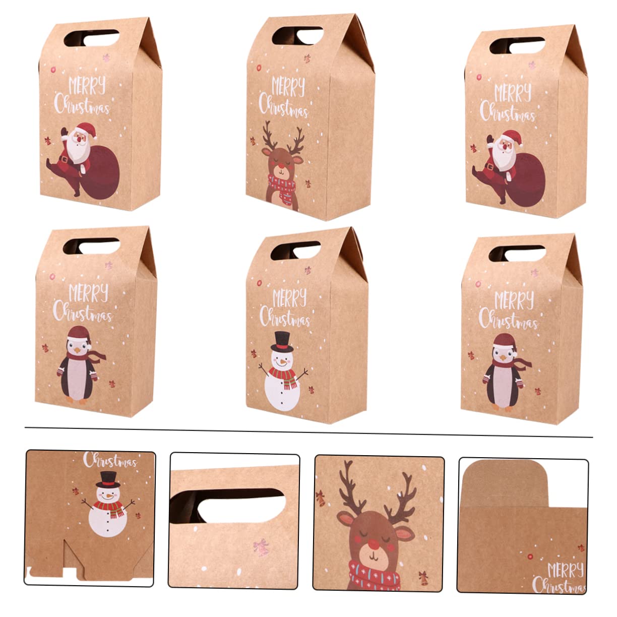 SEWOART 24piezas Bolsas Kraft Resistente y Para Envolver Para Fiestas Navideñas