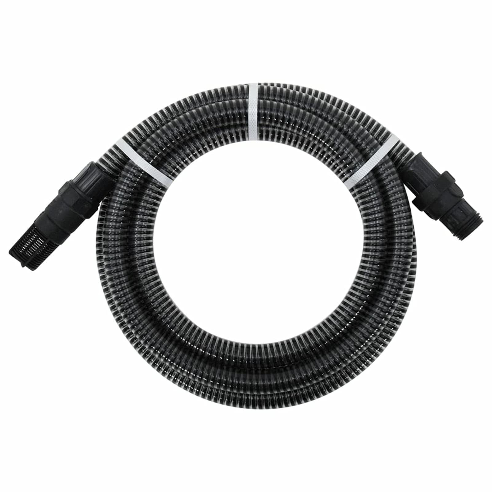 Tubo di Aspirazione con Raccordi in Ottone Nero 1" 10 m PVC,Tubo Aspirazione Rinforzato Per Pompe