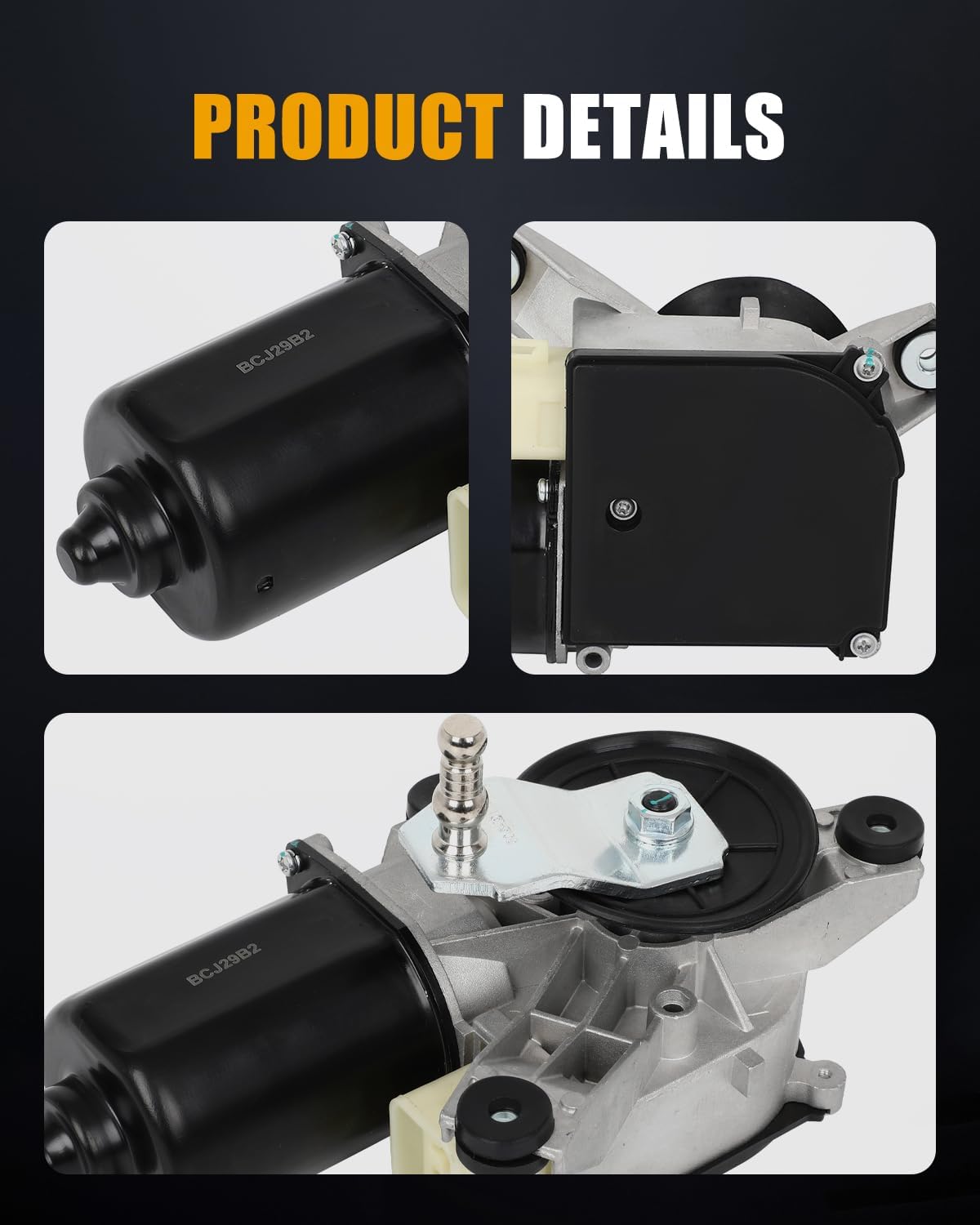 ROADFAR Front Windshield Wiper Motor Replacement fit for 1988-1990 for Chevrolet for K1500,1988-1990 for Chevrolet for K2500 OE: 22100490,40-186