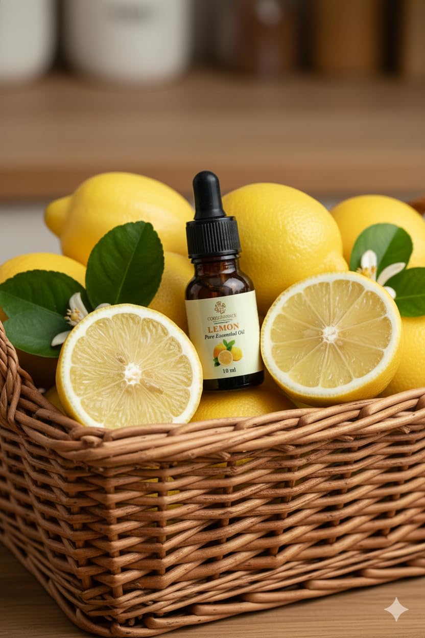 Lemon Essential Oil COREESSENCE 10ml, Aromatherapy Wellness Oil for Relaxation, Soothing (10ml, Lemon) 1
