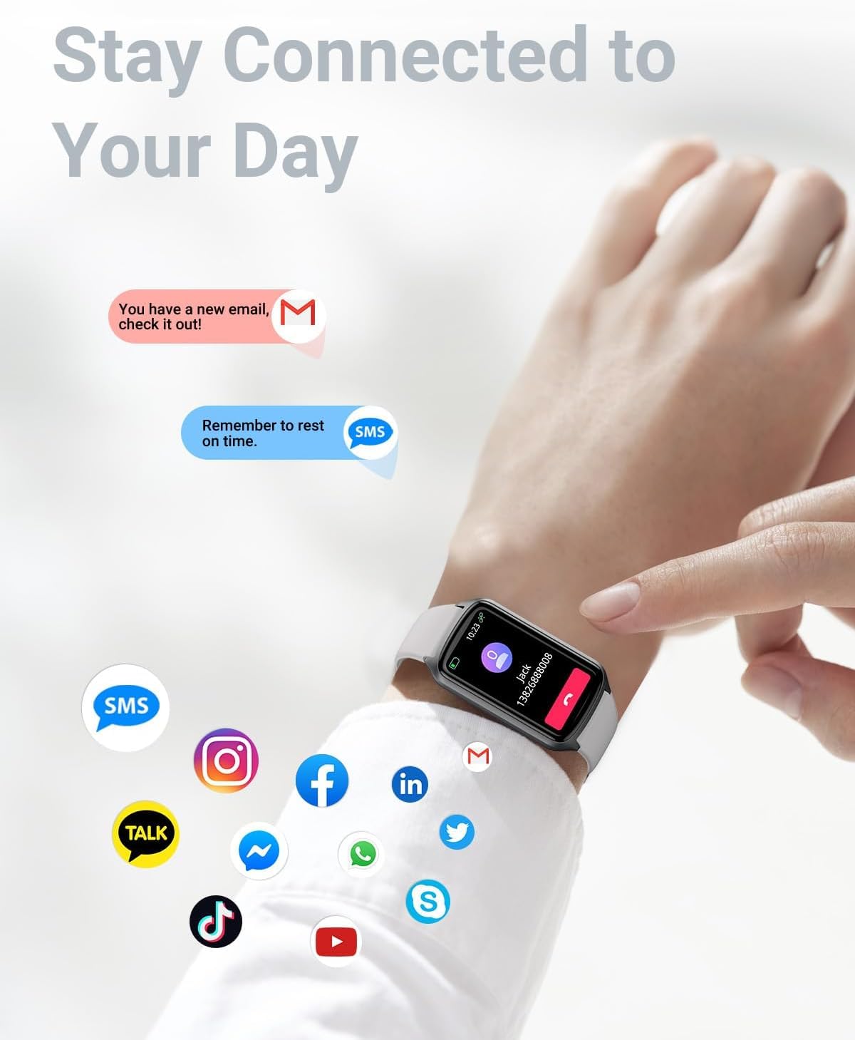 Fitness Tracker Damen Herren, 5ATM Wasserdicht, SpO2, Herzfrequenz, Schrittzähler, 7 Tage Akku