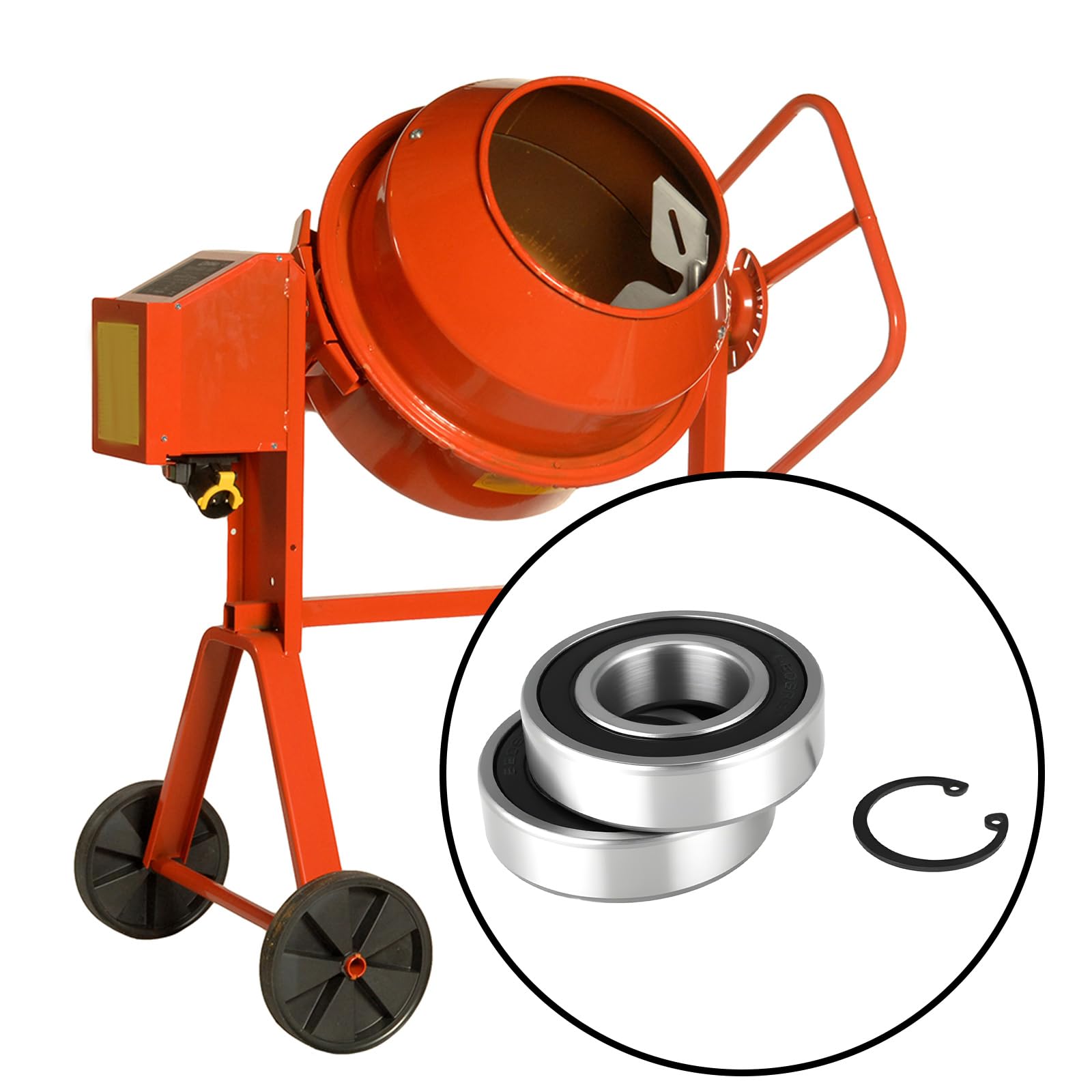 Create idea 2PCS Drum Bearing with Retaining Rings 30x62mm Compatible with Euromix 120/125 Concrete Mixer - Image 3
