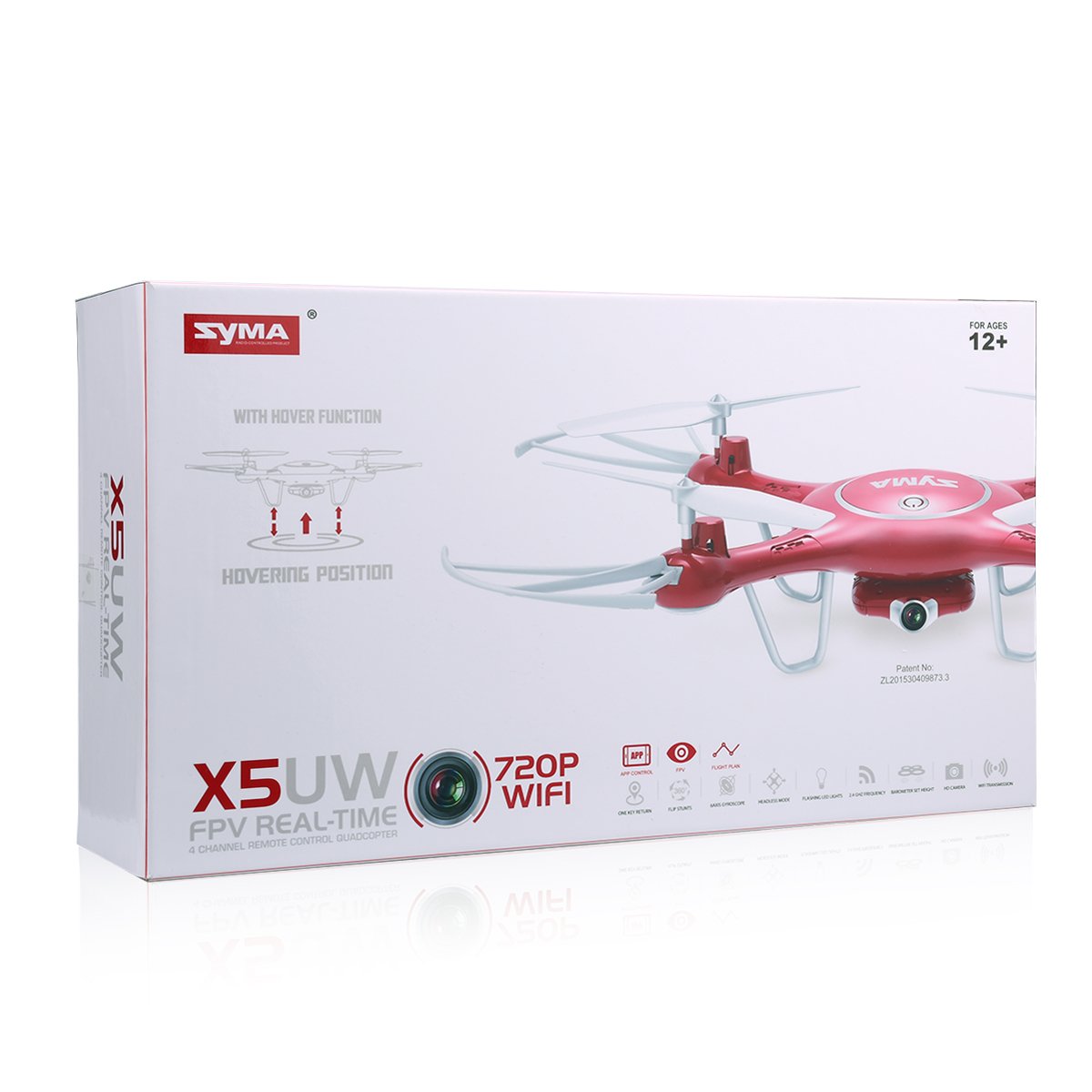 Syma X5UW Drone 4 Canali 6 Axis Gyro 2.4G 360° Rotolo 3D RC Quadricottero con Telecomando, Rosso