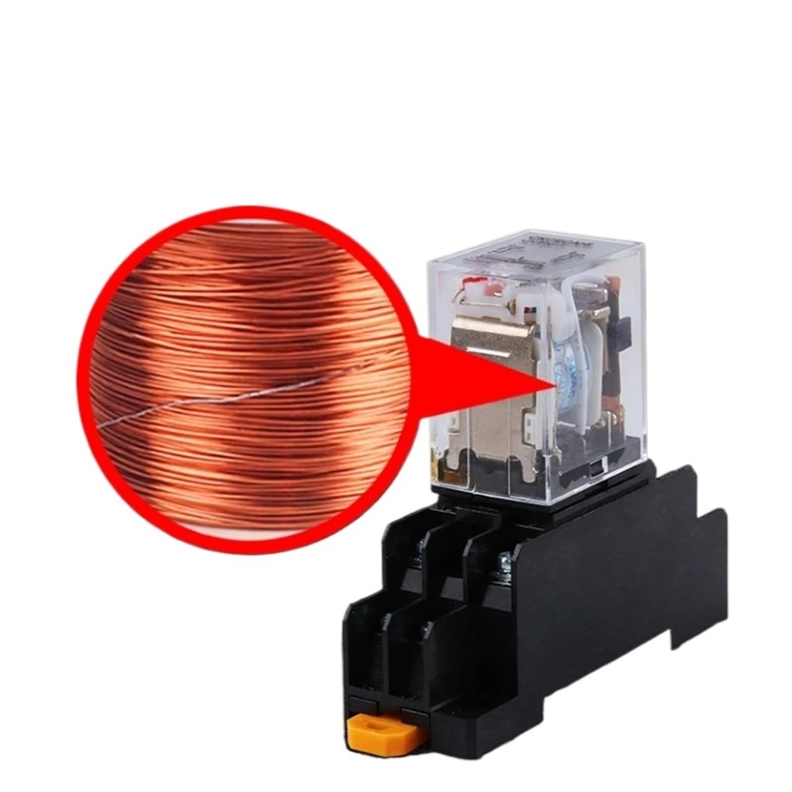 Relé HH54P bobina General Micro Mini interruptor de relé electromagnético con base de enchufe LED AC 110V 220V DC12V 24V 36V(AC (5Pcs),12V With Base)