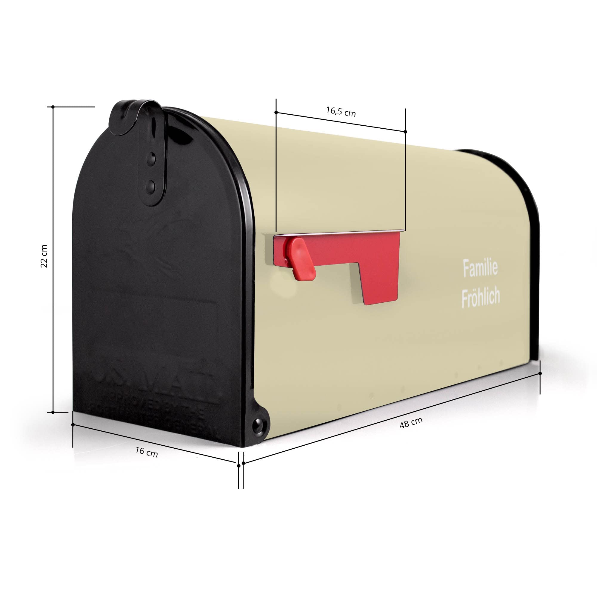 Produktbild von Banjado® Amerikanischer Briefkasten - US Mailbox/Letterbox Mit Motiv Tip In 51x22x17cm - Postkasten Stahl Aus Amerika – Briefkasten Amerikanisch Schwarz Pulverbeschichtet