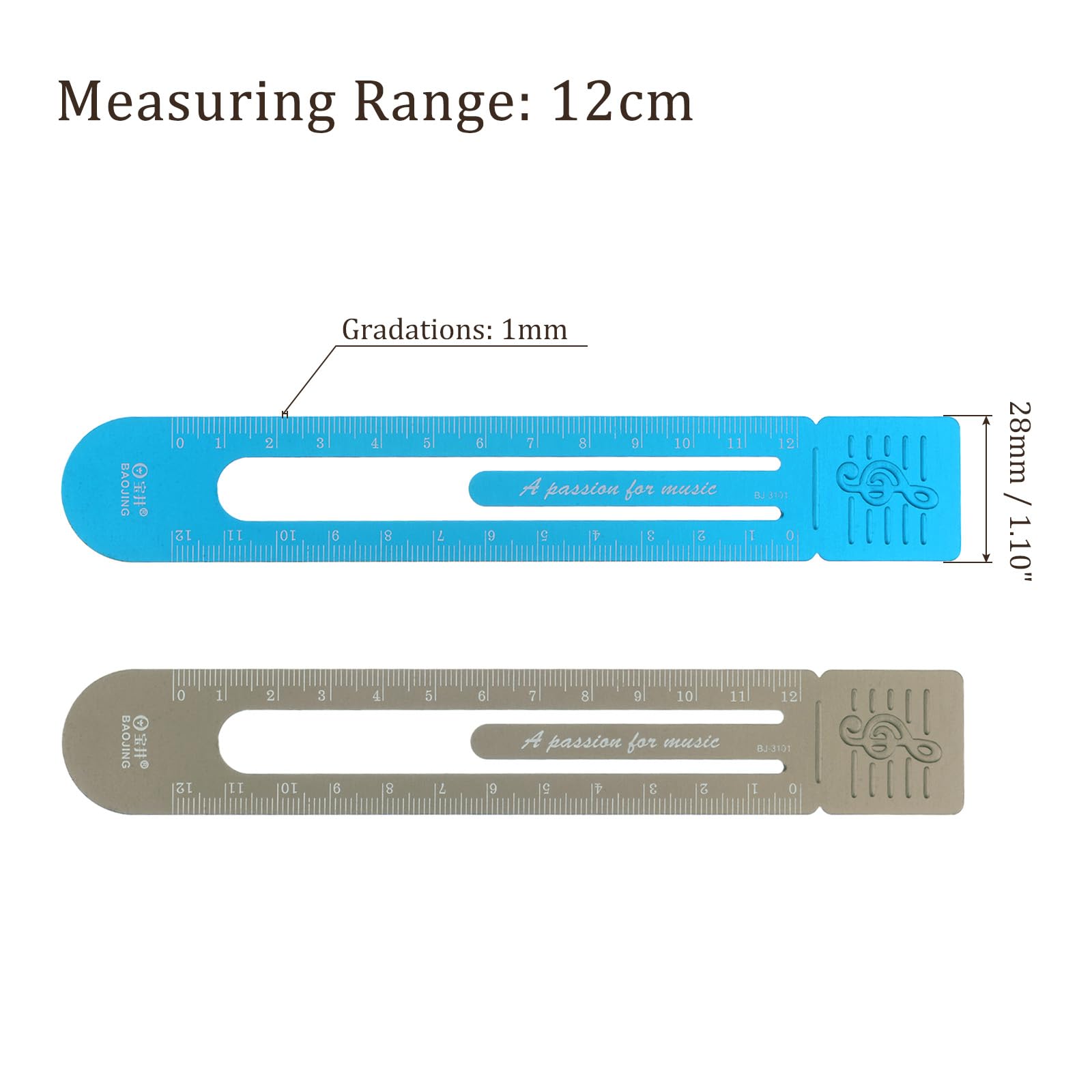 Kozelo 2pcs Metric Straight Ruler - Image 3