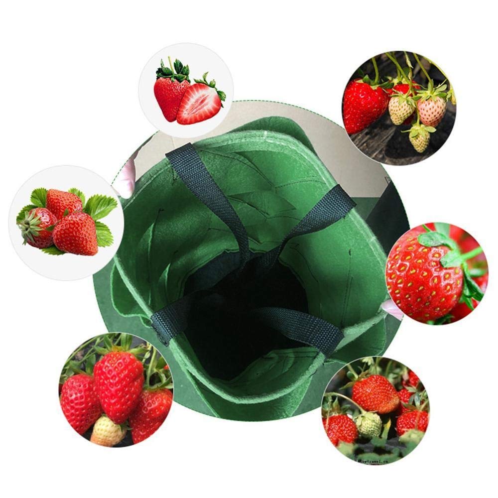 Fresa de Cultivo de Fresa Bolsa de contenedor plantador de Bricolaje Telas PE Plantación de jardinería de hortalizas espesando Maceta de Maceta Herramienta de jardín