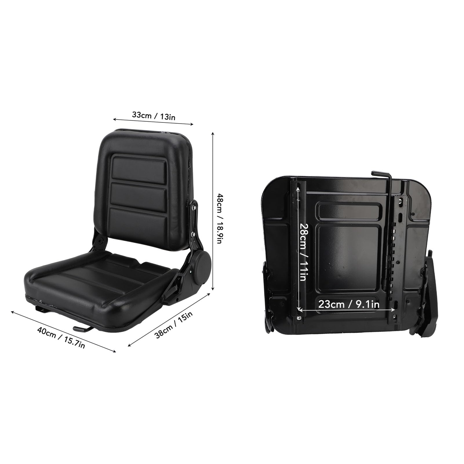 Asiento de Tractor Ergonómico con Cuero PU, Asiento de Retroexcavadora Universal, Adecuado para Elevadores Elevadoras, Tractor, Cosechador, Varios Reemplazo de Maquinaria