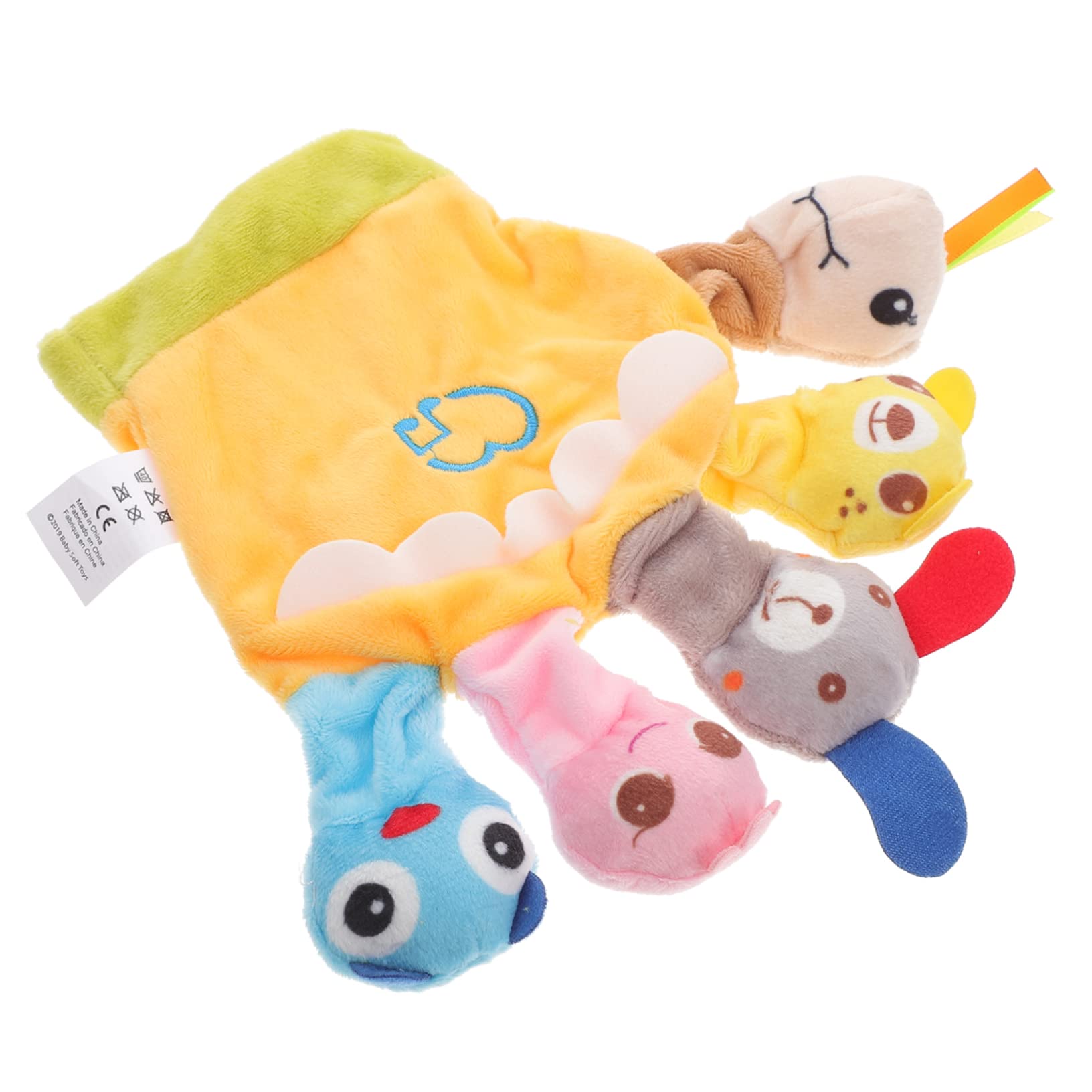 JOINPAYA Juegos De Marionetas Guante De Títeres De Dedo Juguete para Cubrir Los Dedos Guantes De Marionetas De Dedo De Animales Marionetas De Dedo De Animales para Niños Algodón Yellow