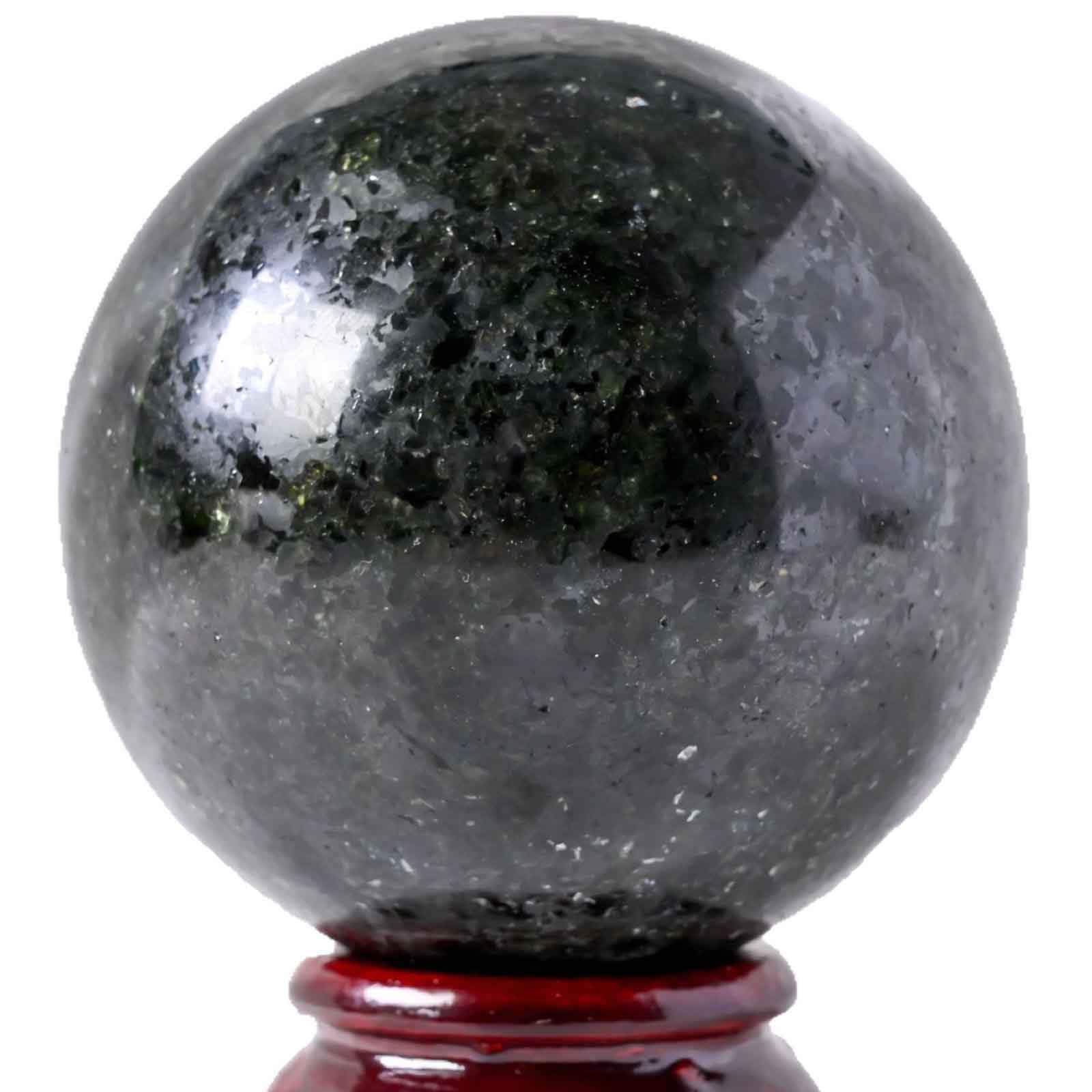 GPDNBIEU Fluorite Crystal Ball, Natural Peridot Crystal Ball, Handmade Feng Shui Healing Stone for Meditation, Decoration(2.36in(6cm))