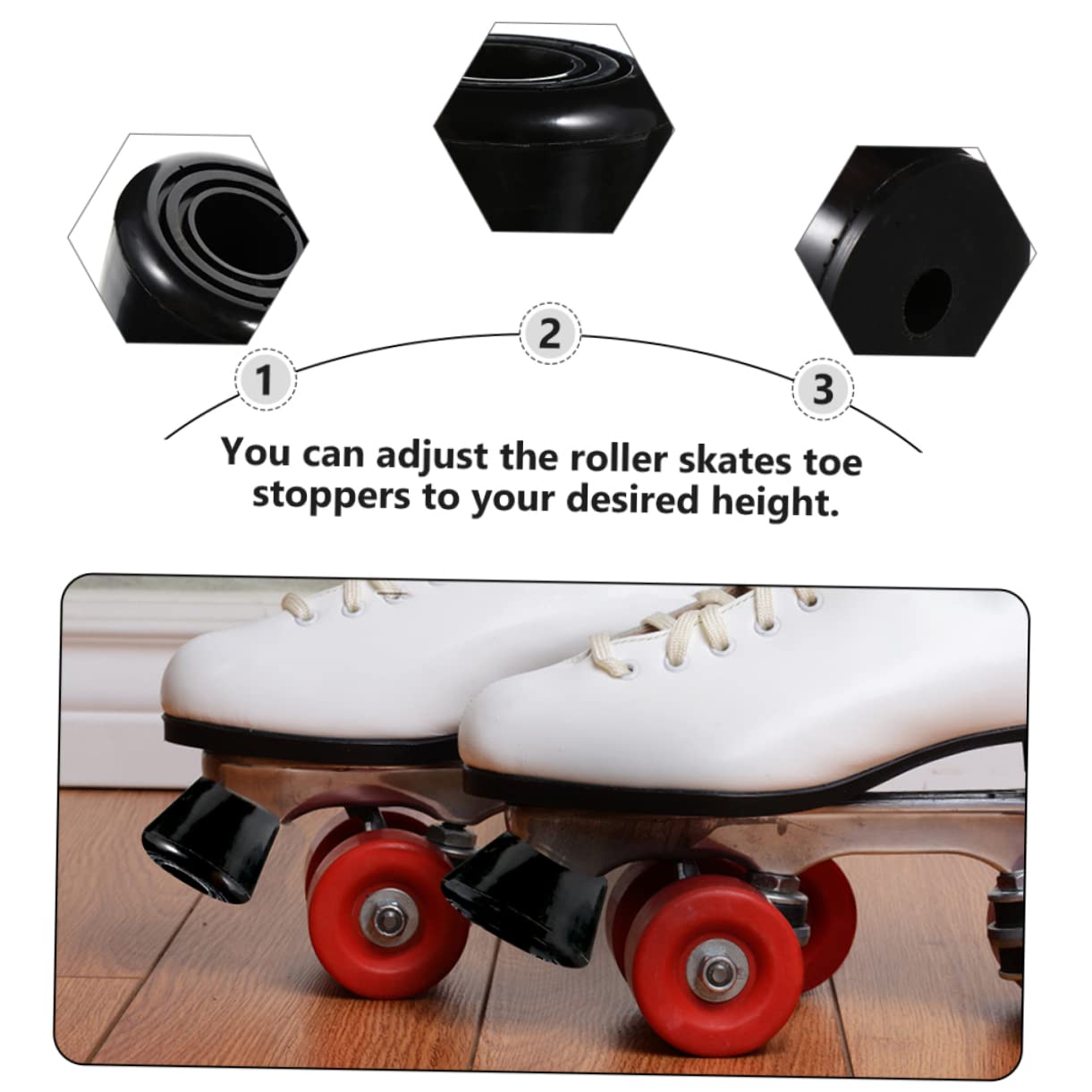 HANABASS Roller Skates Brake 1 Set Skate Brake Head Toe Stops Skating Pad Easy to Use