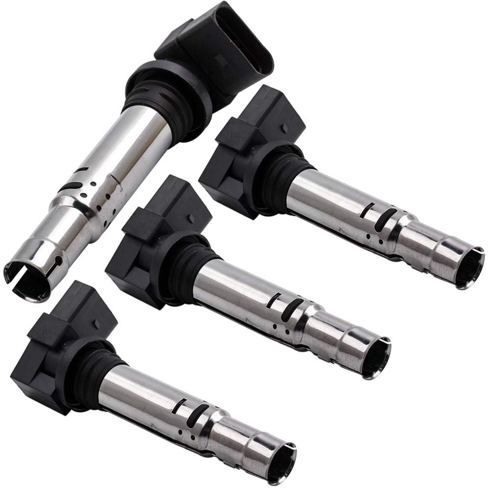 4 PCS Zündspule Kompatibel mit Audi A1 A2 A3 1.4T 1.6L, Seat Ibiza III IV Leon 1.2L-1.6L, Skoda Octavia Fabia I II 1.2L 1.4L, VW Golf IV V VI Passat Polo 1.4L1.6L Ersatz OE# 036905100A