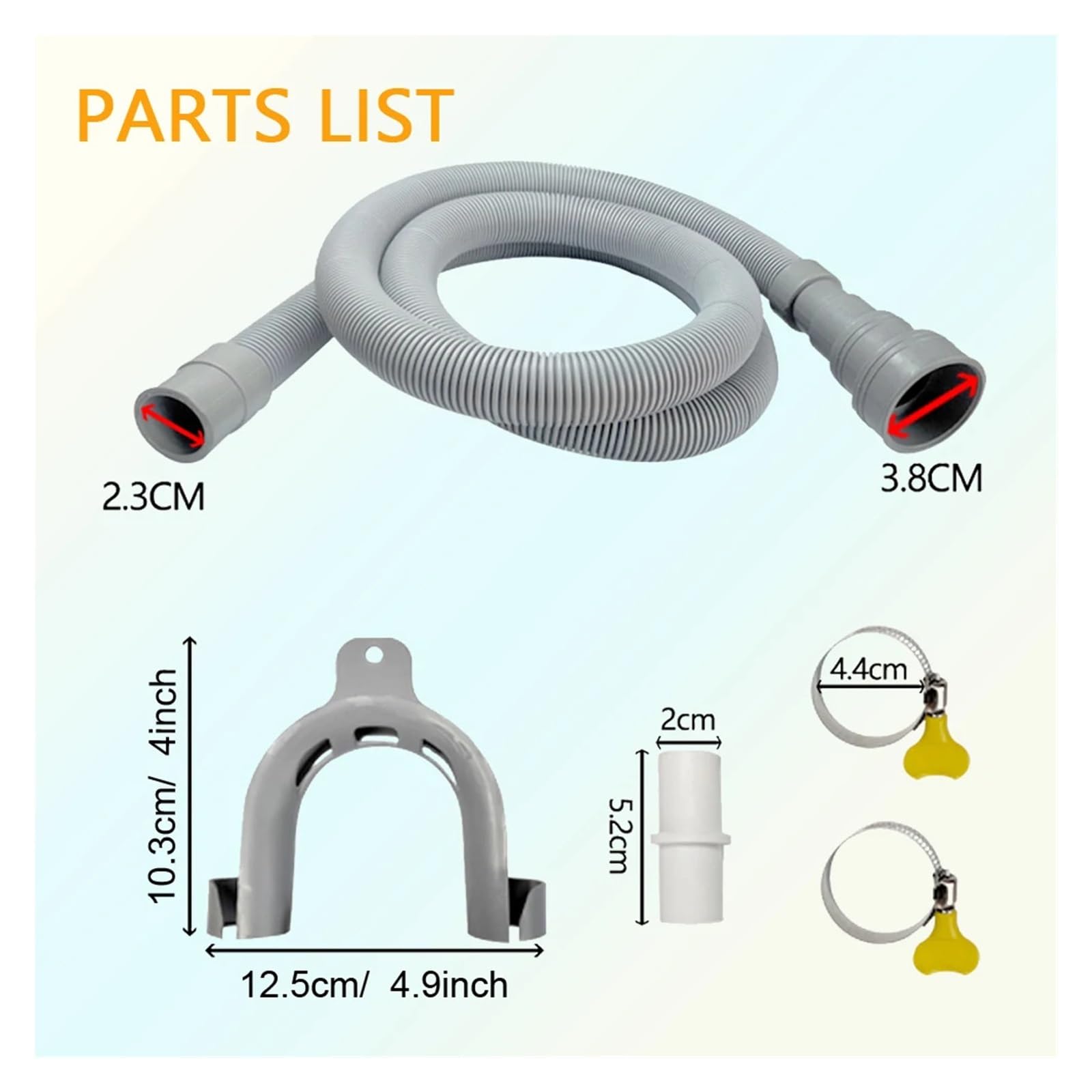 Kit De Tubería De Desagüe Con Adaptador De Extensión De Manguera Y Abrazaderas for Lavadora Y Lavavajillas(Outlet Hose-5m)