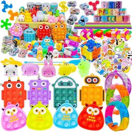 110 PCS Party Favors for Kids 4-8-12, Goodie Bags Stuffers, Treasure Box Toys for Classroom, Pinata Fillers, Prize Box Toys, Birthday Return Gifts, Treasure Chest Carnival Prizes